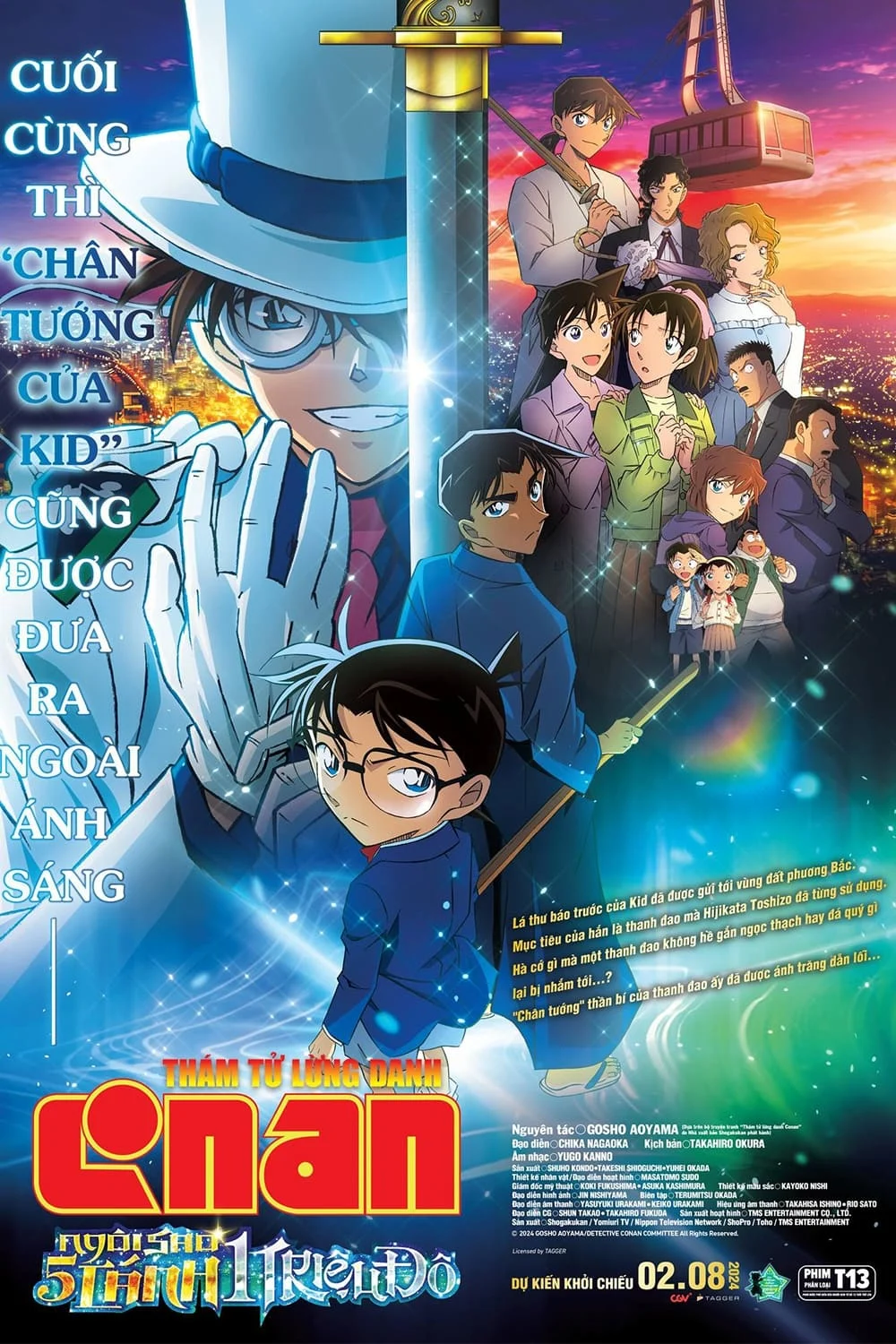 Poster phim Thám Tử Lừng Danh Conan: Ngôi Sao 5 Cánh 1 Triệu Đô